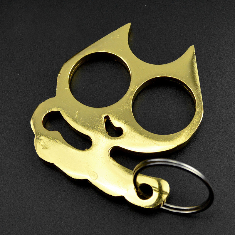 Little Fox-Brass Knuckle Duster Two Finger Buckle Defence Window Breaker Fighting Gear