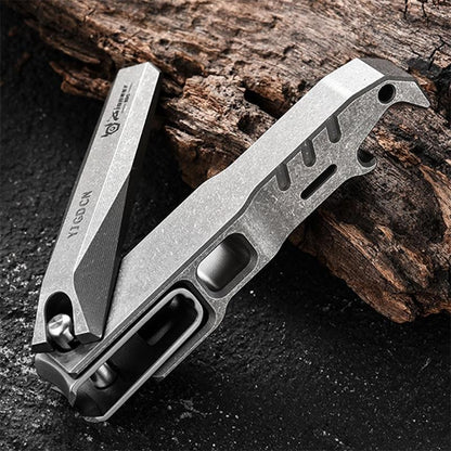 Flat Dual-Function Titanium Tool for Nail Clipping and Bottle Opening