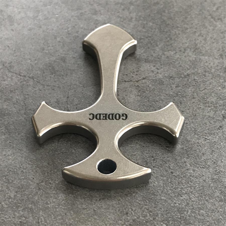 Portable Titanium Cross Pendant for Necklace and Backpack Carry