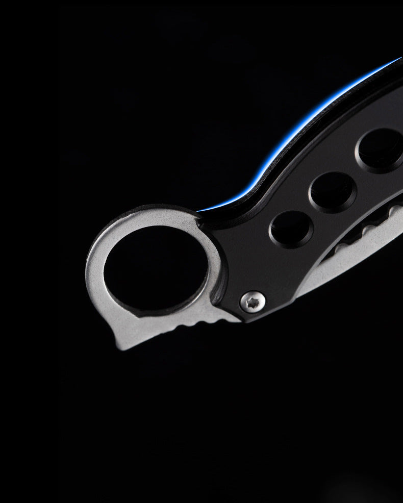 Folding Outdoor EDC Tool Featuring Black Bird Motif