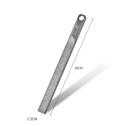 Titanium Alloy Straight Ruler EDC Self-defense Hanging Crowbar