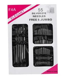 55-Piece Stainless Steel Sewing Needle Set