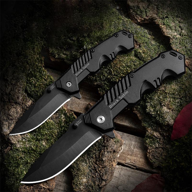 Black Foldable Outdoor Pocket Tool in Small and Large Variants