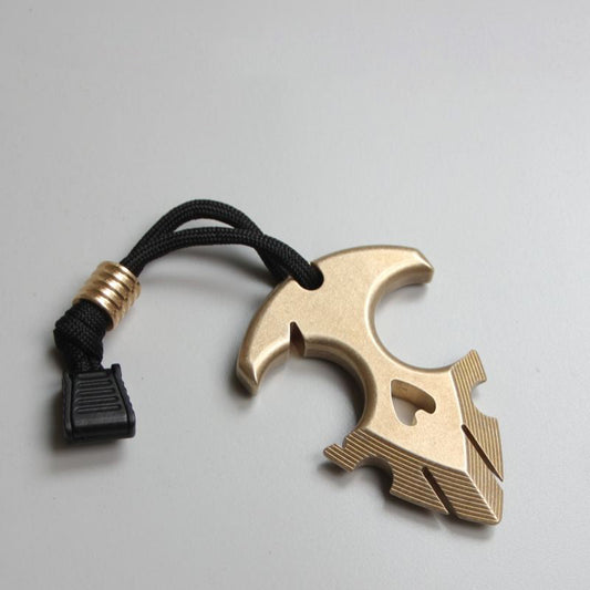 Portable Brass Ornament EDC Keychain Outdoor Backpack Pendant Tool