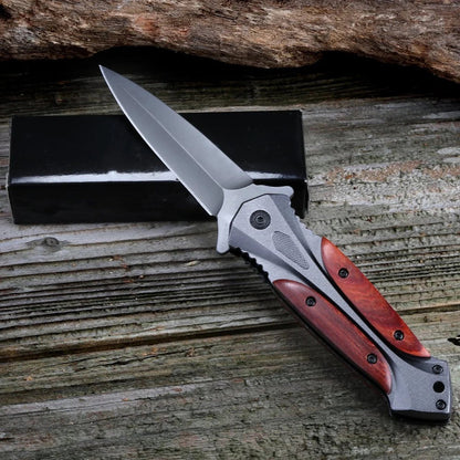 Folding Outdoor Pocket Tool with BM Wood Handle Design