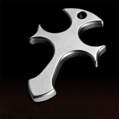 Cross Pattern Titanium Pendant Tool for Outdoor Carry