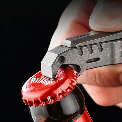 Flat Dual-Function Titanium Tool for Nail Clipping and Bottle Opening