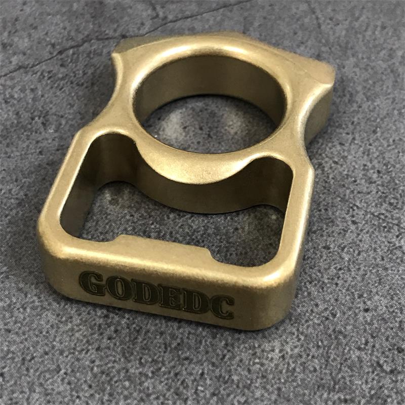GOODEDC Stonewashed Brass Keychain Tool for Bottle Opening and EDC Use