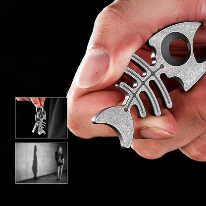 Titanium EDC Tool with Rope Hole and Bottle Opener for Backpack Hanging