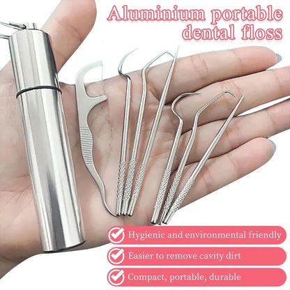 7-Piece Portable Aluminum Toothpicks