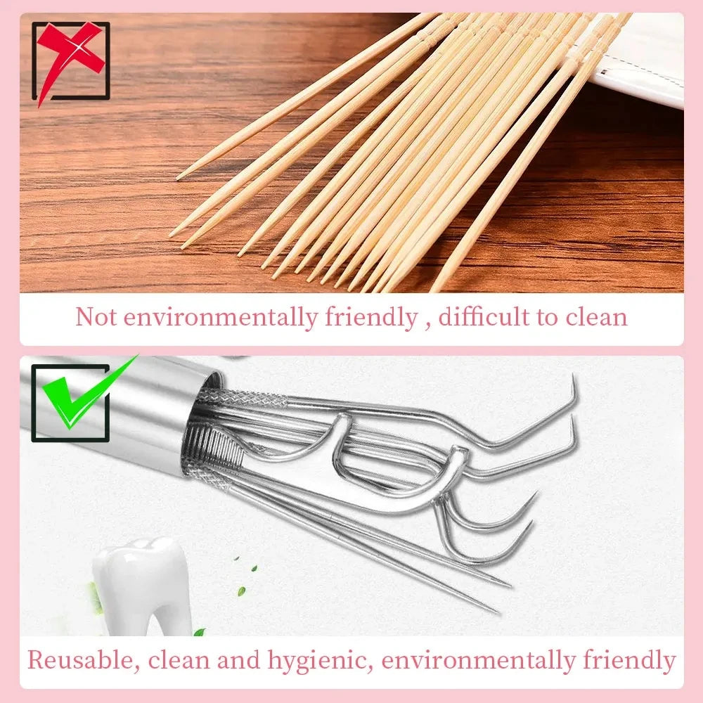 7-Piece Portable Aluminum Toothpicks