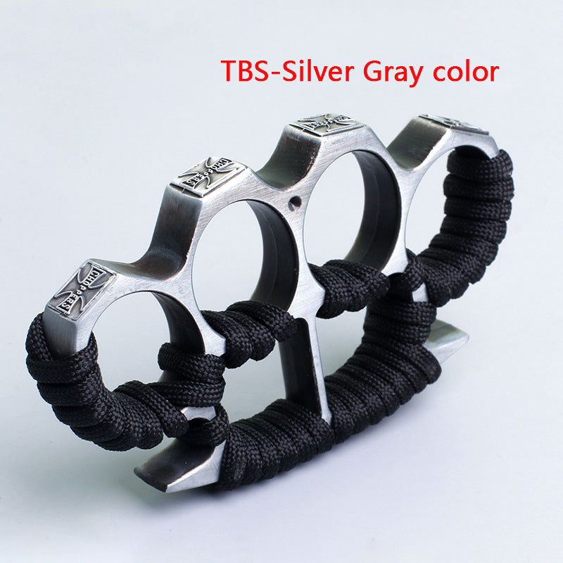 Multicolor Rope Attached Four Finger Outdoor Pocket EDC Tools