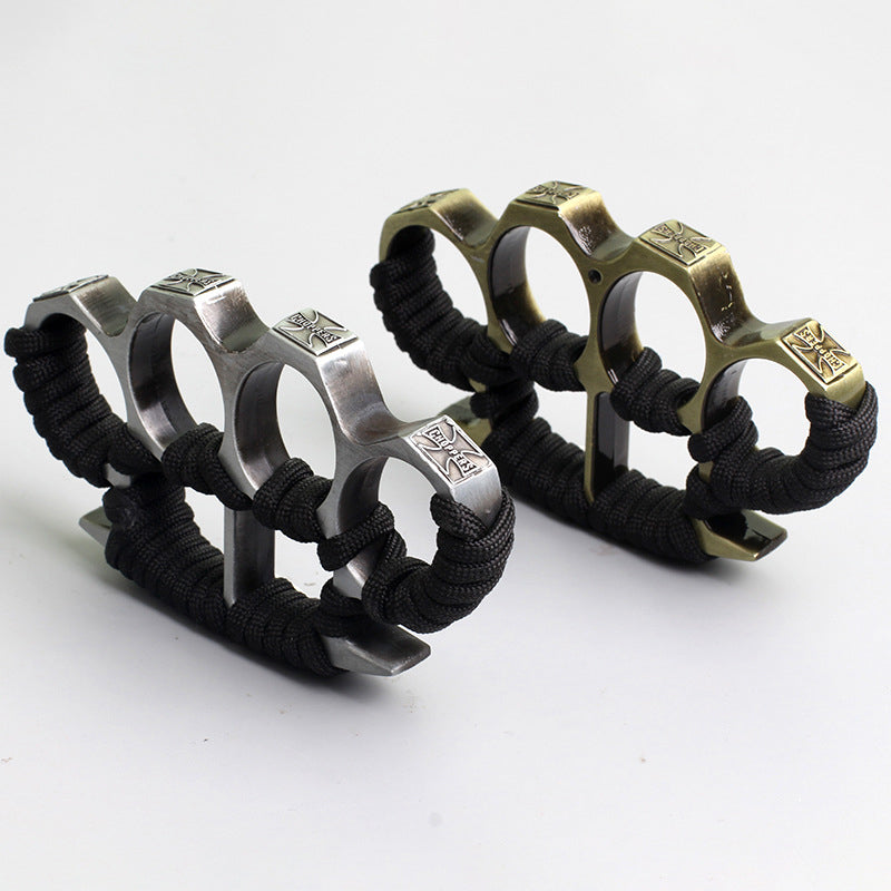 Multicolor Rope Attached Four Finger Outdoor Pocket EDC Tools