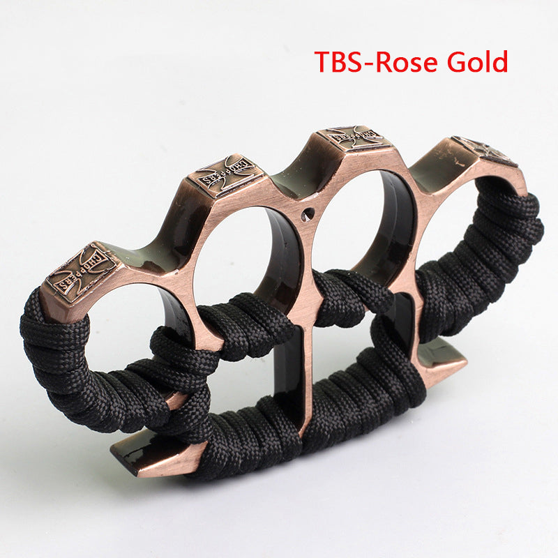 Multicolor Rope Attached Four Finger Outdoor Pocket EDC Tools