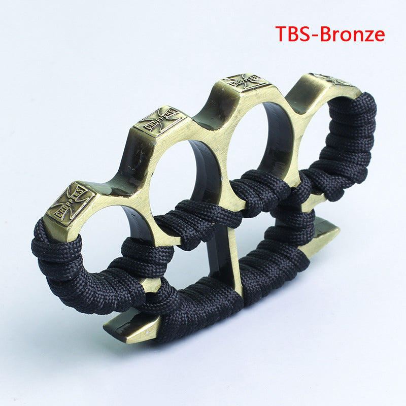Multicolor Rope Attached Four Finger Outdoor Pocket EDC Tools