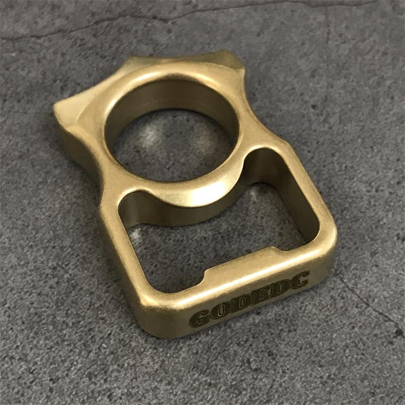 GOODEDC Stonewashed Brass Keychain Tool for Bottle Opening and EDC Use