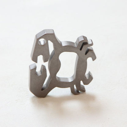 Outdoor Titanium Bottle Opener Keychain with Crab Motif