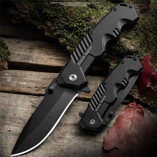 Black Foldable Outdoor Pocket Tool in Small and Large Variants