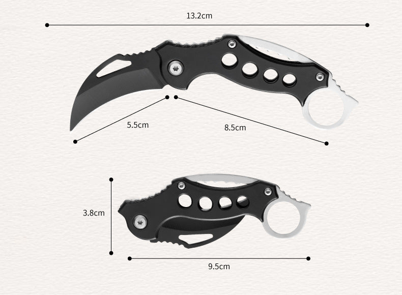 Folding Outdoor EDC Tool Featuring Black Bird Motif