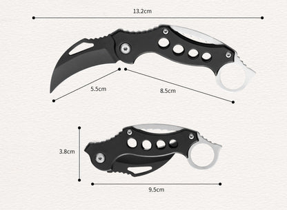 Folding Outdoor EDC Tool Featuring Black Bird Motif