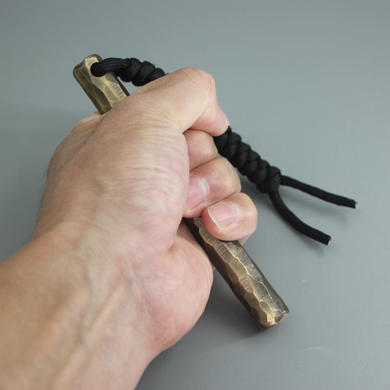 Hand-polished Stone Pit Surface Brass EDC Tool with Vintage Design