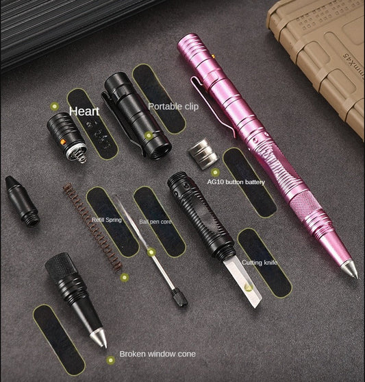 Outdoor Pocket Pen with Multifunctional LED Lighting EDC Tool
