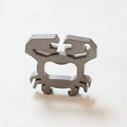 Outdoor Titanium Bottle Opener Keychain with Crab Motif
