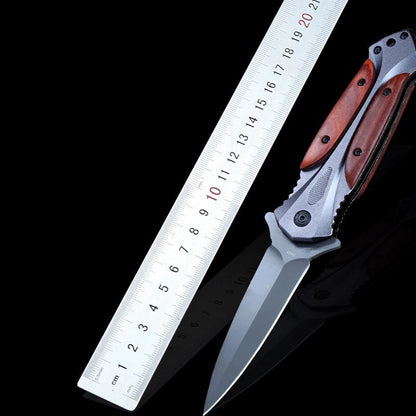 Folding Outdoor Pocket Tool with BM Wood Handle Design