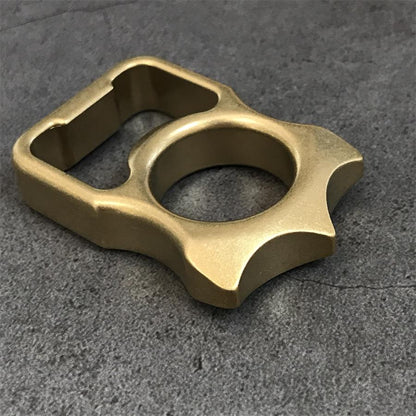 EDC Keychain and Backpack Tool with Stonewashed Brass Bottle Opener