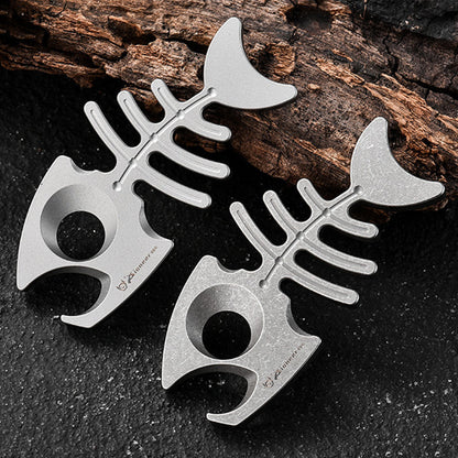 Titanium EDC Tool with Rope Hole and Bottle Opener for Backpack Hanging