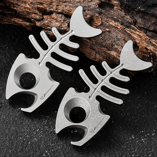 Titanium EDC Tool with Rope Hole and Bottle Opener for Backpack Hanging