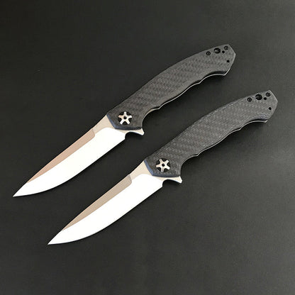 Outdoor Pocket Folding Tool with S35VN Blade, Carbon Fiber and Titanium Handle