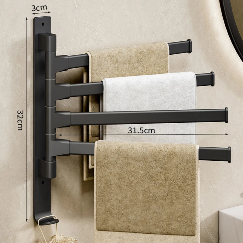 Wall-Mounted Rotatable Towel Rack