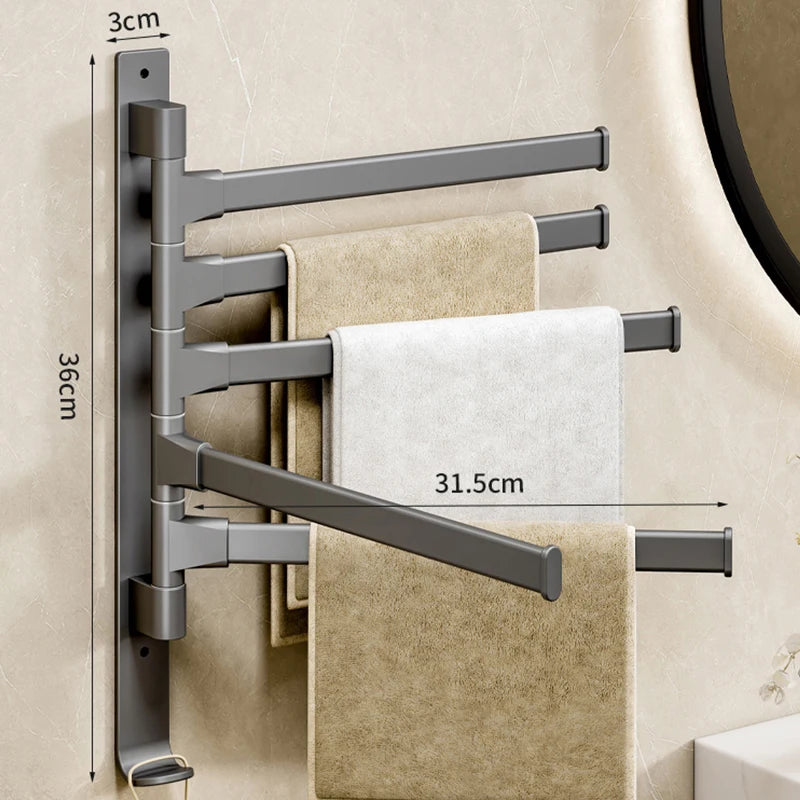 Wall-Mounted Rotatable Towel Rack