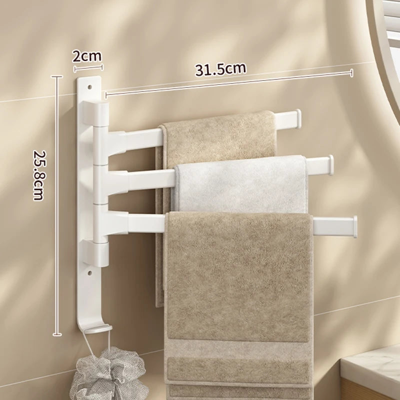 Wall-Mounted Rotatable Towel Rack