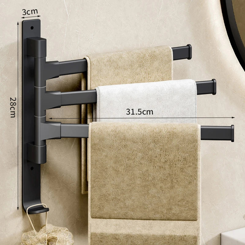 Wall-Mounted Rotatable Towel Rack