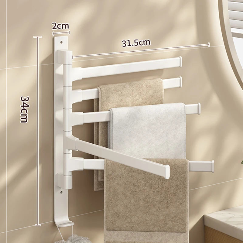 Wall-Mounted Rotatable Towel Rack