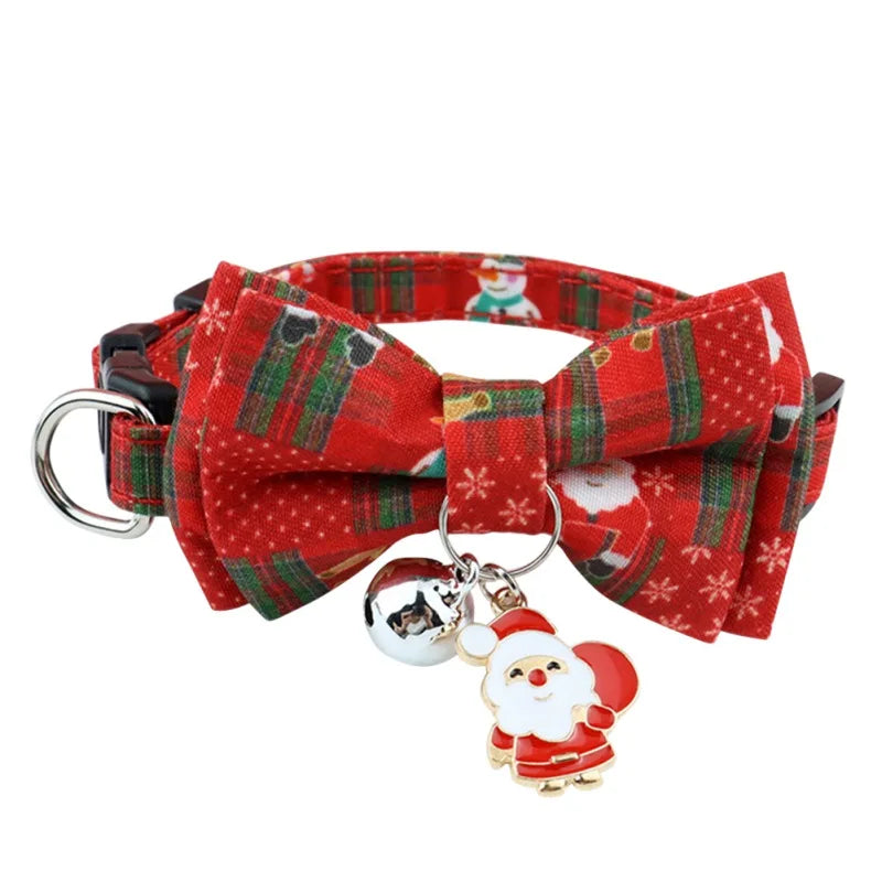 Christmas Cat Bow Tie Bell Collar