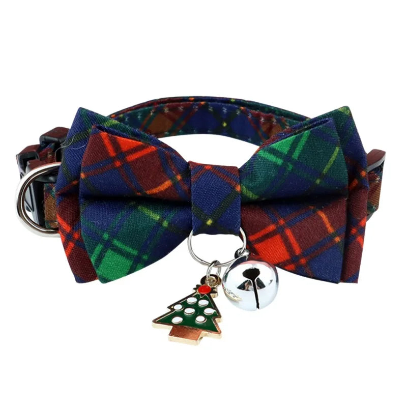 Christmas Cat Bow Tie Bell Collar