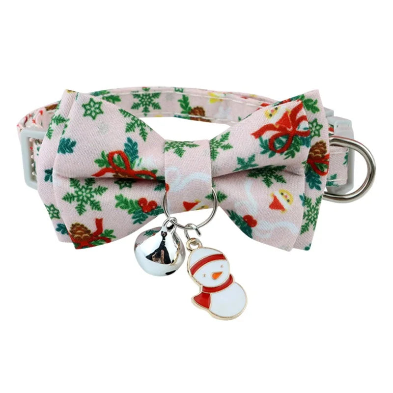 Christmas Cat Bow Tie Bell Collar