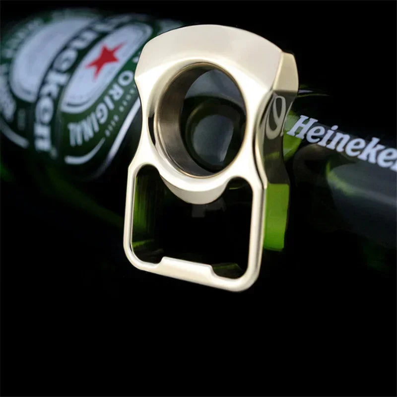 Brass bottle opener single finger buckle self-defense tool EDC