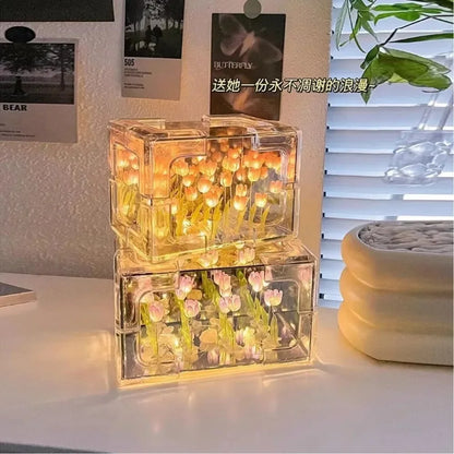 DIY Tulip Flower Sea Cube Night Light Kit