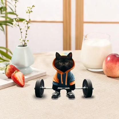 Creative Fitness Dumbbell Cat Sculpture