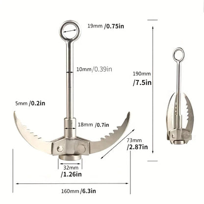 Grappling Hook Folding Claw Stainless Steel Hook for Outdoor Survival Paws