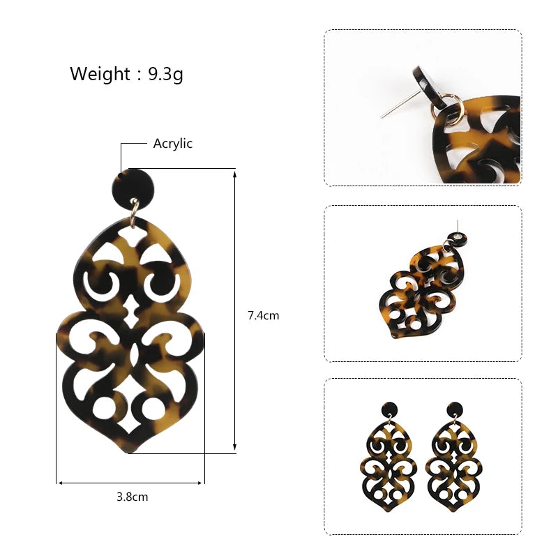 Vintage Geometric Drop Earrings