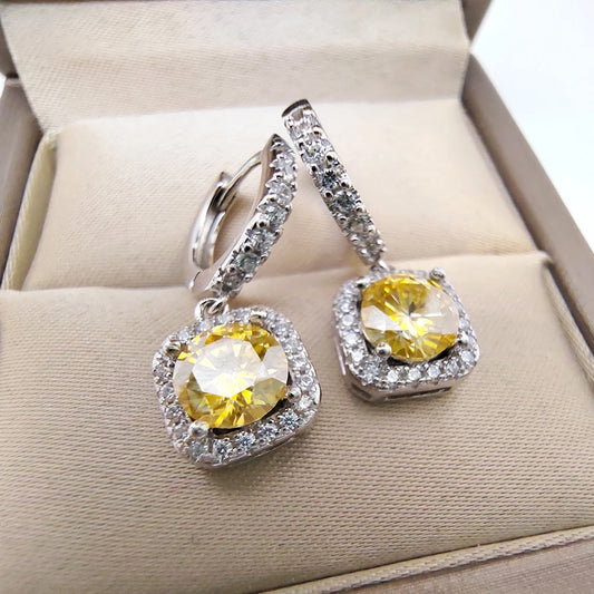 Luomansi Yellow Moissanite Earrings