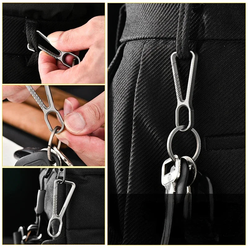 Men's Waist Hanging Car Key Ring Titanium Alloy Key Chain