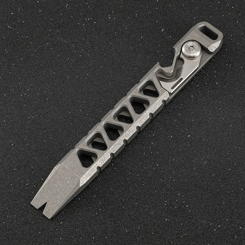 Multi-functional EDC Gadget TC4 Self-defense Pry Bar Opener Rope Knife