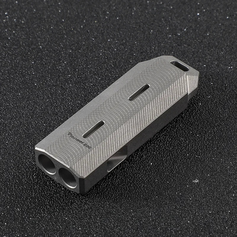 New Titanium Alloy Double Hole Outdoor Life Saving Metal Whistle