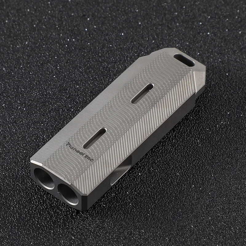 New Titanium Alloy Double Hole Outdoor Life Saving Metal Whistle